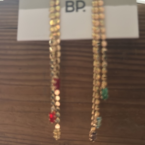 NWT BP Red/Green/Gold Drop Earrings from Nordstrom - Picture 4 of 4